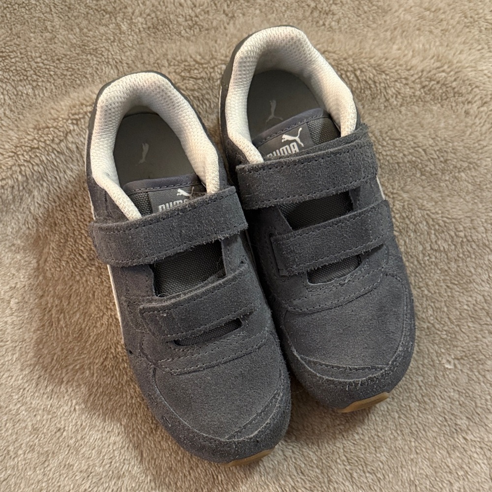 Puma Kids Charcoal Velcro Sneakers